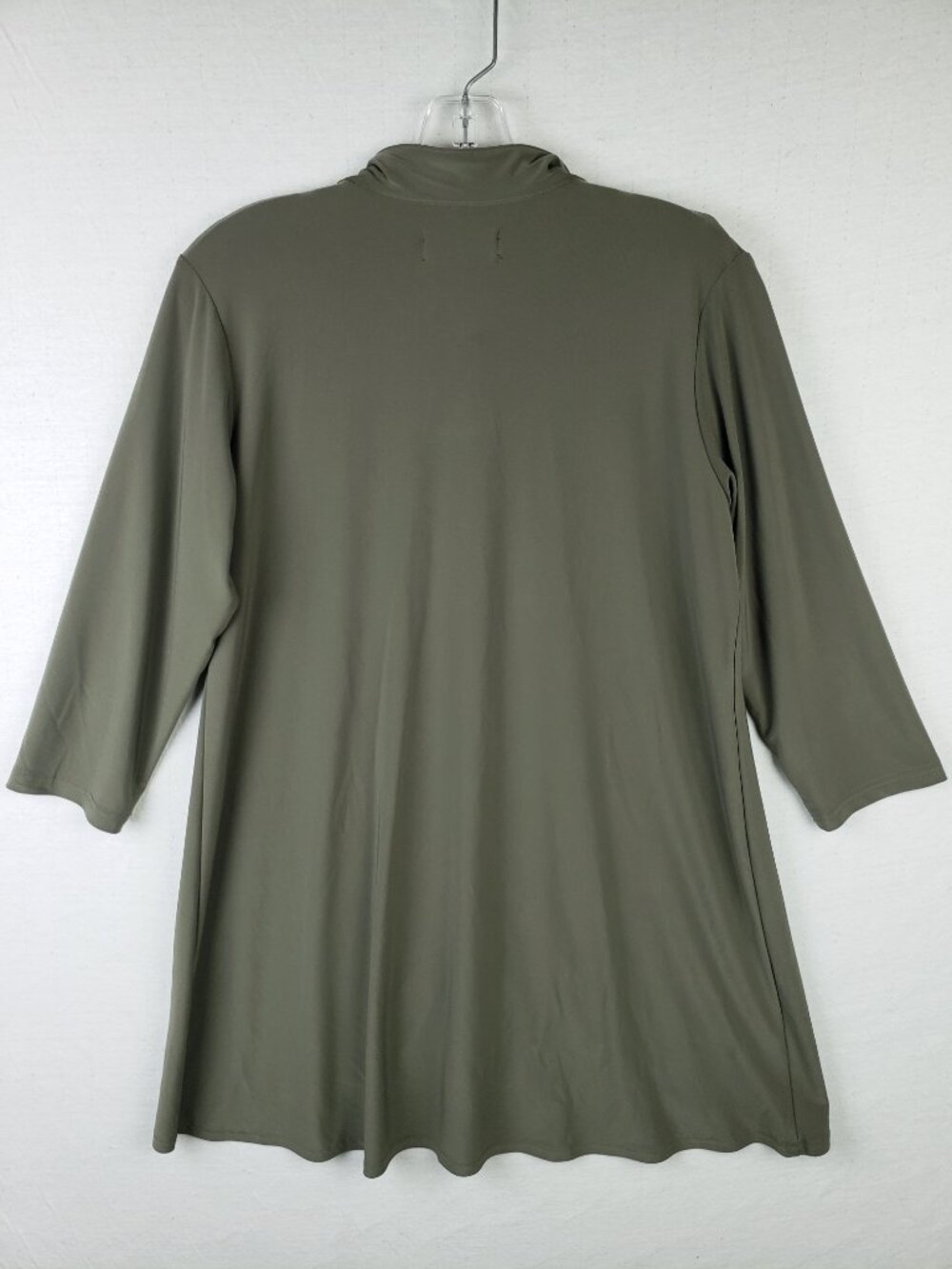 Sympli Canada Tunic Top Shirt Slinky Stretchy Green size 10 Lagenlook Minimalist - Picture 5 of 11
